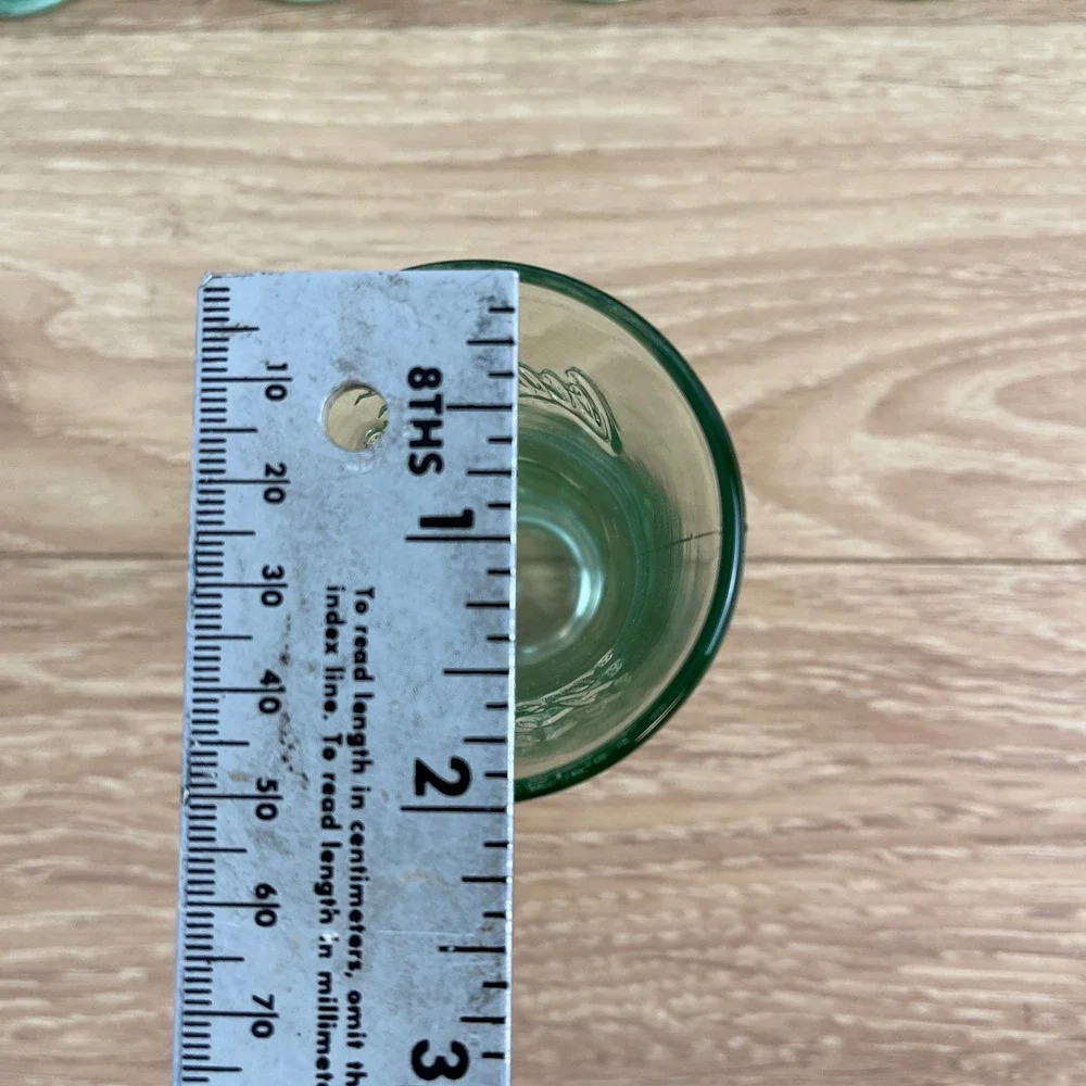 Coca-Cola Georgian Green Glass Shot Glasses Set of 10 Embossed Logo Mexico